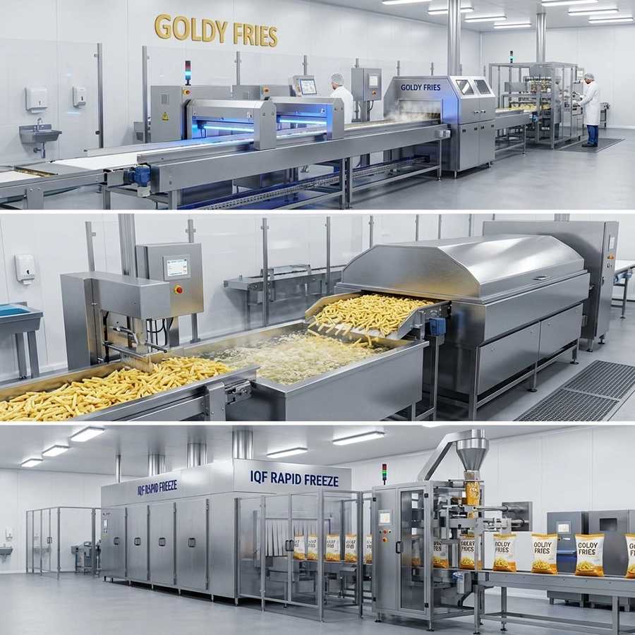 Semi-fried potato fingers