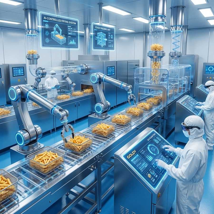 Semi-fried potato fingers