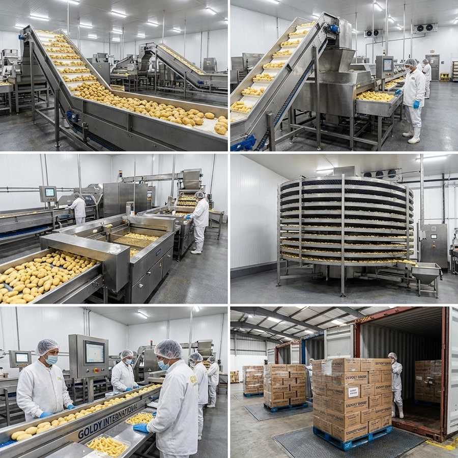 Semi-fried potato fingers