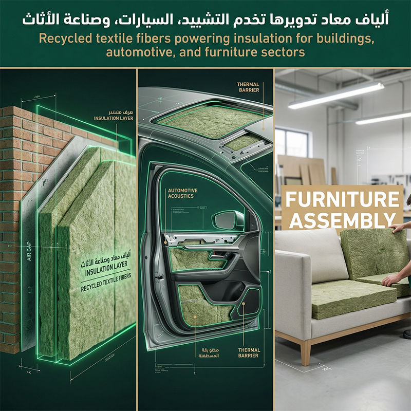 إعادة تدوير المنسوجات إلى مواد عزل في السعودية