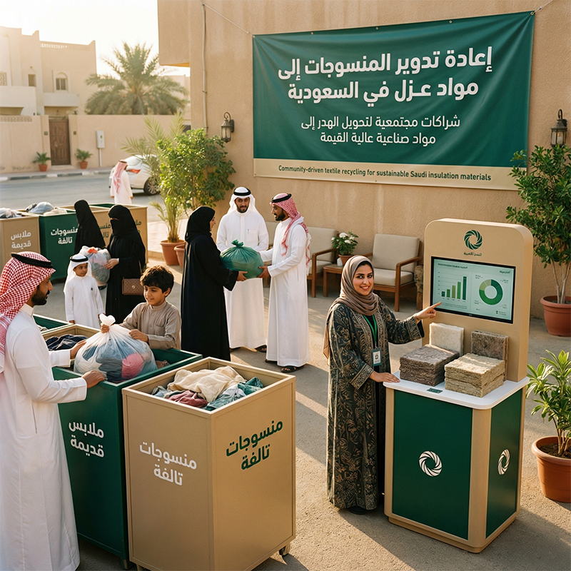 إعادة تدوير المنسوجات إلى مواد عزل في السعودية