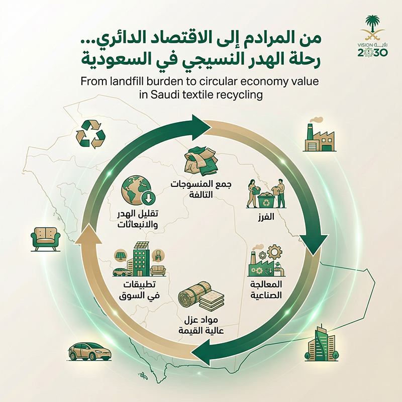 إعادة تدوير المنسوجات إلى مواد عزل في السعودية