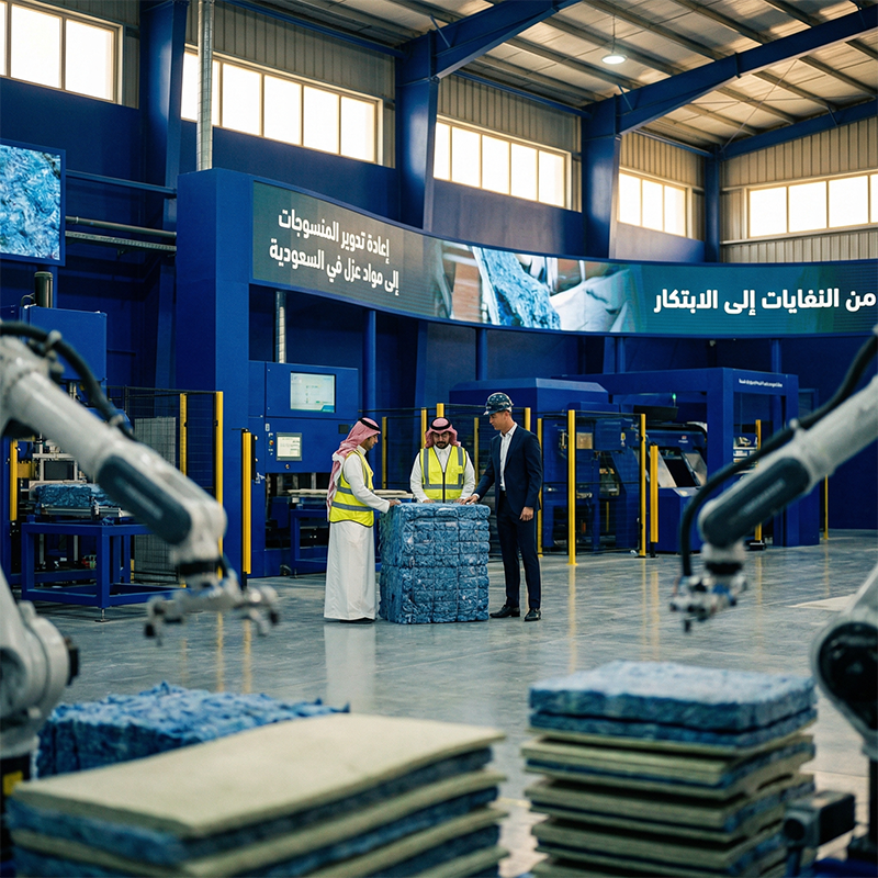 Recycling textiles into insulation materials in Saudi Arabia