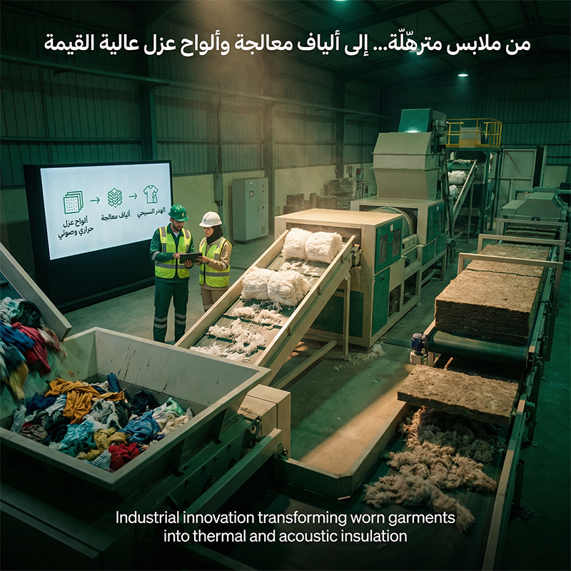 إعادة تدوير المنسوجات إلى مواد عزل في السعودية